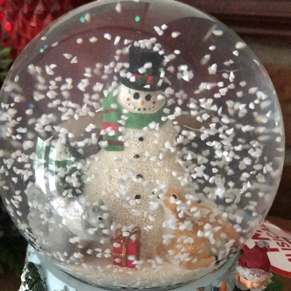 ❤️ Rare Vintage 1990 Christmas Musical Snowman Snow Globe